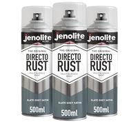 JENOLITE Peinture en aérosol Directorust (3 x 500ml) - Gris ardoise - Application directe sur la rouille - primaire, sous-couche et couche de finition - Satinée (RAL 7031)
