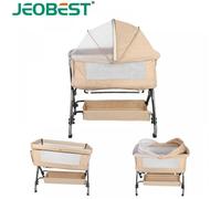 JEOBEST 104*52*103-115cm Berceau Cododo pour Bébé 2 en 1 - 4 Hauteurs Réglables - Pliable - Lit d'appoint - Lit évolutif