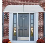 JEOBEST - Auvent pour marquise de fenêtre et de porte - 100x300cm - Blanc - Polycarbonate