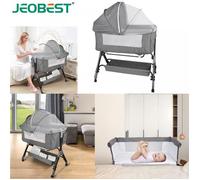 JEOBEST Berceau Cododo pour Bébé de la Naissance à 36 Mois, Lit évolutif Pliable, 104 X 52 X 103-115cm