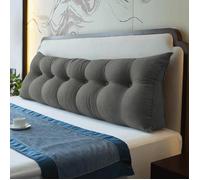 JEOBEST Coussin de Dossier, Coussin de Lecture pour lit et canapé,Coussin Lombaire pour Le lit, avec Housse Lavable (Gris, 180 cm)