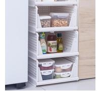 JEOBEST Empilable Organisateur Armoire, 3PCS Rangement Tiroir Vetement, Plastique Tiroir Coulissant Placard en PP, 33.5*43*54.5cm