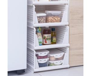 JEOBEST Empilable Organisateur Armoire, 3PCS Rangement Tiroir Vetement, Plastique Tiroir Coulissant Placard en PP, 33.5*43*54.5cm