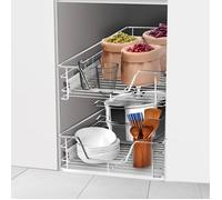 JEOBEST Lot de 2 Tiroirs Coulissant Placard Cuisine pour 56cm de Largeur, Organisateur Étagère D'Armoires de Cuisine Salon