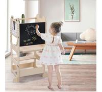 JEOBEST Montessori Pliable Tour d'Observation, à partir de 1 an, 41*38*92cm, Tabouret bébé motif hérisson avec planche à dessin