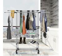 JEOBEST. Séchoir à Linge avec 2 Niveaux, Etendoir Linge intérieur, Taille 78*42*(70-150)cm, PORTANT AMOVIBLE - PENDERIE MOBILE