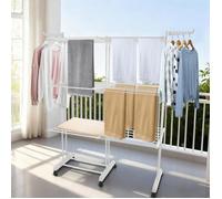 JEOBEST Séchoir à Linge Extensible Tour de Séchage 3 Niveaux Pliable Étendoir Multifonction pour Intérieur Extérieur Blanc