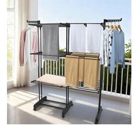 JEOBEST Séchoir à Linge Extensible Tour de Séchage 3 Niveaux Pliable Étendoir Vertical pour Intérieur Extérieur, Hauteur 170cm