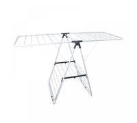 JEOBEST Séchoir À Linge Pliable, Séchoir sur Pied À 2 Bras, Étendoirs À Linge pour Balcon, 2 Niveaux, 147 × 56 × 98,5 cm