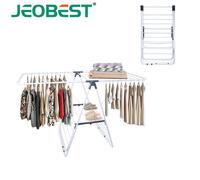 JEOBEST Séchoir À Linge, Séchoir sur Pied Pliable À 2 Niveaux, Étendoirs À Linge pour Literie et Vêtements, 147×56×98,5cm