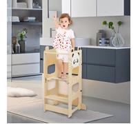 JEOBEST Tabouret Bébé Motif Panda Tour d'Observation Enfant Montessori, Tour d'apprentissage Enfant, Chaise Enfant