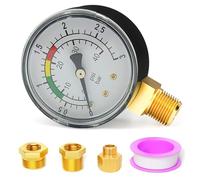 JEONDFG Manomètre de pression de piscine 1/4" - Double échelle de précision - Boîtier en laiton robuste en acier inoxydable - Installation facile - Durable - Polyvalent - Pour piscine, étang à