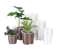 JERIA Pots de pépinière Transparents, 11,2 cm, 12,7 cm