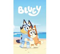 Jerry Fabrics Bluey Bingo Serviette de plage pour enfants Serviette de bain Cadeau 70 x 140 cm Bleu