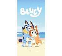 Jerry Fabrics Bluey Bingo Serviette de plage pour enfants Serviette de bain Cadeau 70 x 140 cm Bleu