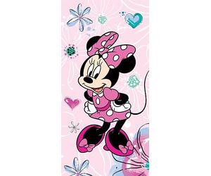 Jerry Fabrics Disney - Serviette De Plage en Coton Minnie : Noeud- Rose - 70 X 140 Cm