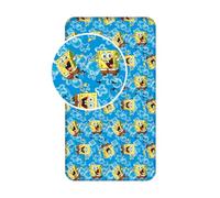 Jerry Fabrics Drap en Coton Bob L'éponge - 90 X 200 + 25 Cm - Bleu