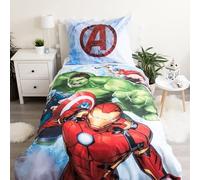 Jerry Fabrics F - Parure de lit - Avengers - 2 Pieces - Enfant - Housse de Couette - Réversible - 140 x 200 - Taie d'oreiller - 70 x 90 cm - 100% Coton Blanc 600.04.0199.02.JF