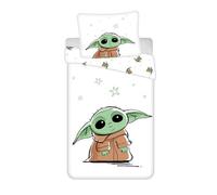 Jerry Fabrics F - Parure de lit - Star Wars - Baby Yoda- 2 Pieces - Enfant - Housse de Couette - Réversible - 140 x 200 - Taie d'oreiller - 70 x 90 cm - 100% Coton