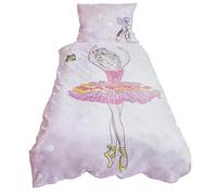Jerry Fabrics Housse de Couette Enfant Danseuse Ballerine 1 Personne 140x200 et taie 70x90 cm 100% Coton