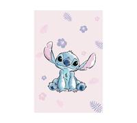 Jerry Fabrics Lilo and Stitch - Couverture en microflanelle, 100 x 150 cm, 100 % polyester, couleur : Rose