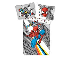Jerry Fabrics Marvel Spiderman Lot de 2 draps en Lin 2 pièces Taille : 140 x 200 cm, 70 x 90 cm, 100% Coton, Multicolore
