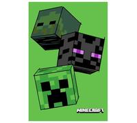 Jerry Fabrics Minecraft Couverture polaire pour enfant Creeper Zombie Enderman Vert 100 x 150 cm 100 % polyester