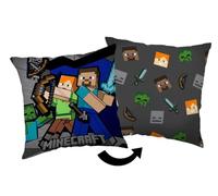 Jerry Fabrics Minecraft Survival Mode Coussin décoratif 40 x 40 cm Steve Alex