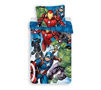 Jerry Fabrics Parure de lit 2 pièces Enfant Super héroAvengers 100% Coton, Housse de Couette 140cm X200cm + Une taie d'oreiller 50X70cm