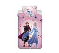 Jerry Fabrics Parure de lit pour Enfant La Reine des Neiges - avec Housse de Couette 140 x 200 cm et taie d'oreiller 60 x 80 cm - en Coton certifié Öko-Tex Standard - pour Fille - La Reine des Neiges