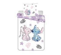 Jerry Fabrics Parure de Lit Stitch Réversible 2pcs, 100% Coton, Housse de Couette 140x200 cm + Taie d'oreiller 50x70cm