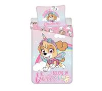 Jerry Fabrics Paw Patrol I Believe in Unicorns Parure de lit pour enfant - Skye Licorne 140 x 200 cm + taie d'oreiller 70 x 90 cm 100 % coton