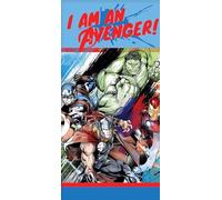 Jerry Fabrics Serviette de Bain Avengers Bleu Hulk Iron Man Captain America Thor Superheroes 70 x 140 cm 100% Coton