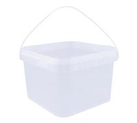 Jerrycanshop Seau avec couvercle, 3,5 l, 100 % étanche à l'air et aux liquides, convient à un usage alimentaire, seau de stockage, seau en plastique avec anse, vide, seau carré, sans BPA, naturel