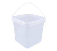 Jerrycanshop Seau avec couvercle 5,4 L 100 % hermétique à l'air et aux liquides de qualité alimentaire Seau de rangement Seau en plastique avec poignée vide Seau carré sans BPA Naturel
