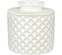 Jersinwei Beurrier français avec couvercle, cloche à beurre en céramique avec ligne d'eau, garde le beurre sans refroidissement pour tartiner, 250 g, Kiln White