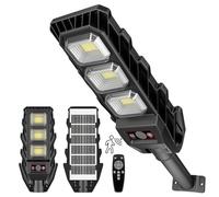 JESLED Lumiere Solaire Exterieur, 60W Lampe Solaire Exterieur Detecteur De Mouvement, 6500K, IP65 Étanche, Projecteur Solaire Exterieur Pour Rues, Patios, Garages Et Jardins, Paquet De 1