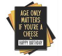 Jesting Jackass Carte d'anniversaire amusante « Age Only Matters If You're A Cheese » 50e, 40e, 60e, 30e pour lui, elle, plaisanterie, meilleur ami, bureau, cheesy blague amusante C947