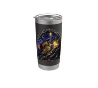 Jésus avec agneaux médiéval gothique cathédrale mosaïque icône d'art Gobelet isotherme en acier inoxydable double paroi