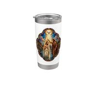 Jésus Baptême Saint-Esprit Colombe Cathédrale Mosaïque Art Foi Gobelet isotherme en acier inoxydable double paroi