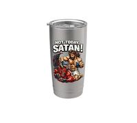 Jésus contre le diable, combat en cage, Jésus-Christ Gobelet isotherme en acier inoxydable double paroi