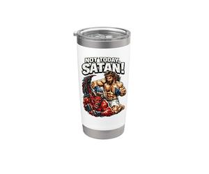 Jésus contre le diable, combat en cage, Jésus-Christ Gobelet isotherme en acier inoxydable double paroi