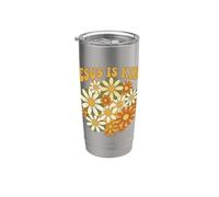 Jésus est roi, foi chrétienne, marguerite florale, rétro Gobelet isotherme en acier inoxydable double paroi