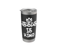 Jesus Is King Style graffiti style chrétien streetwear art Gobelet isotherme en acier inoxydable double paroi