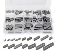 Jesustree 140 pièces Assortiment Goupilles élastiques, Jeu de Clé Parallèle Carrée 3 4 5 6 mm, Clés à Plumes à Bout Rond Clavettes, Kit D'assortiment de Poulies de Volant de Vilebrequin