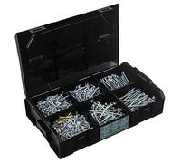 Jet-Fast Assortiment de Vis à Bois Torx 1140 Pièces - Coffret de Vis pour Bois en Acier Zingué Tête Fraisée, Kit Visserie en L-Boxx, Boîte de Vis Multi-Tailles avec Empreinte TX et 2 Bits