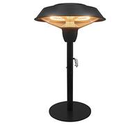 Jet-Line Chauffage électrique Pollux - Chauffage de terrasse noir - Chauffage de terrasse en forme de lampe de table - Lampadaire d'extérieur - 1500 W