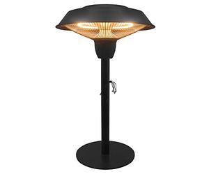Jet-Line Chauffage électrique Pollux - Chauffage de terrasse noir - Chauffage de terrasse en forme de lampe de table - Lampadaire d'extérieur - 1500 W