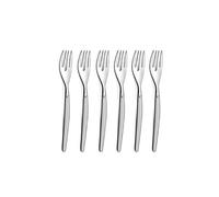 Lou Laguiole – 6 fourchettes à gâteau Jet – Acier inoxydable 18/0, finition sablée, 140 mm