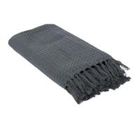 Jeté de canapé à franges gaufré 120x150 cm collection LAURY gris anthracite